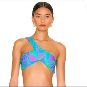 WeWoreWhat Assymetrical Crossover Bikini Top Size M - new with tags!